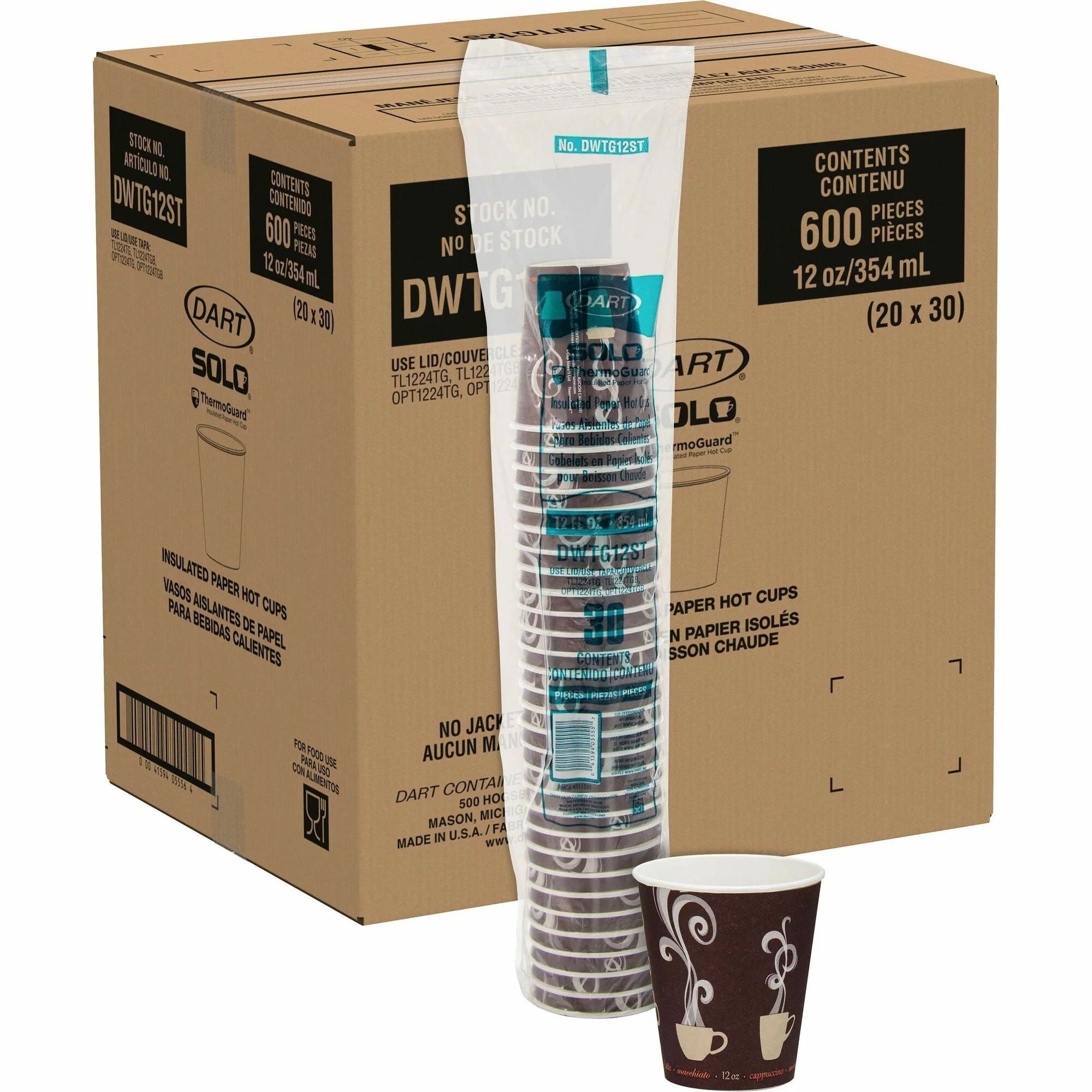 Solo ThermoGuard 12 oz Hot Cups - Double Walled Paper - Drink