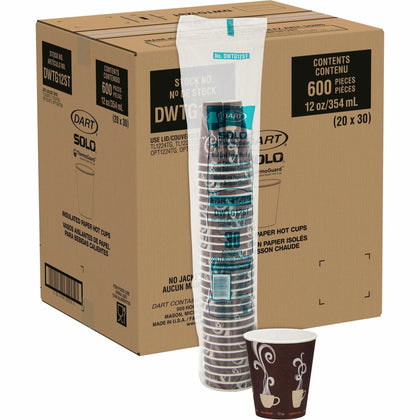 Solo ThermoGuard 12 oz Hot Cups - Double Walled Paper - Drink