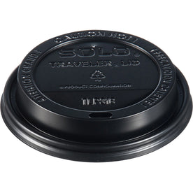 Solo Traveler Dome Hot Cup Lids - Plastic - Black - 100/Bag - 10 / Carton - Cups