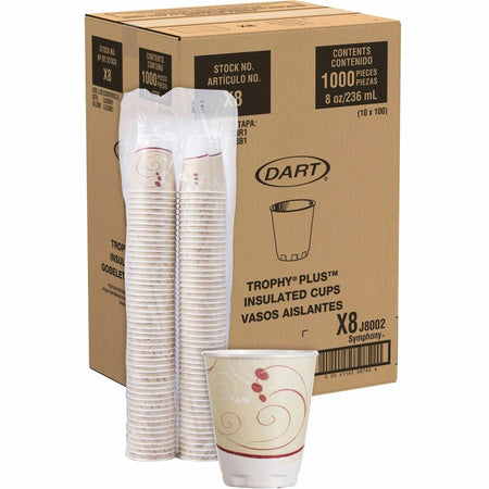 Solo Trophy Plus 8 oz Symphony Insulated Hot/Cold Cups - fl - Beige - Poly Polyethylene