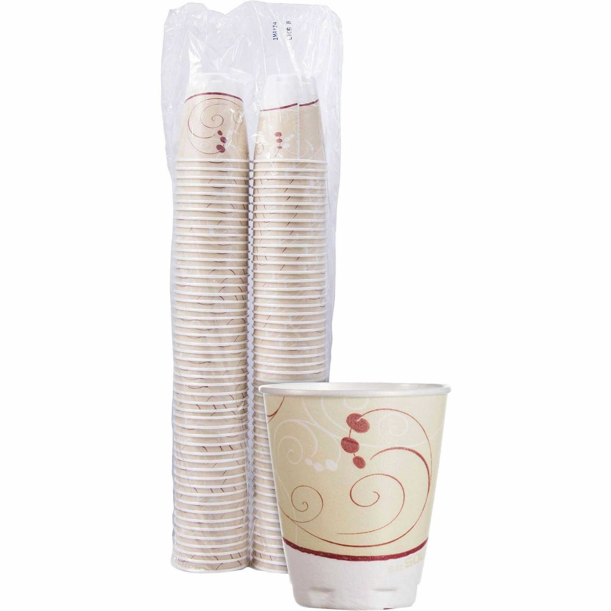 Solo Trophy Plus 8 oz Symphony Insulated Hot/Cold Cups - fl - Beige - Poly Polyethylene