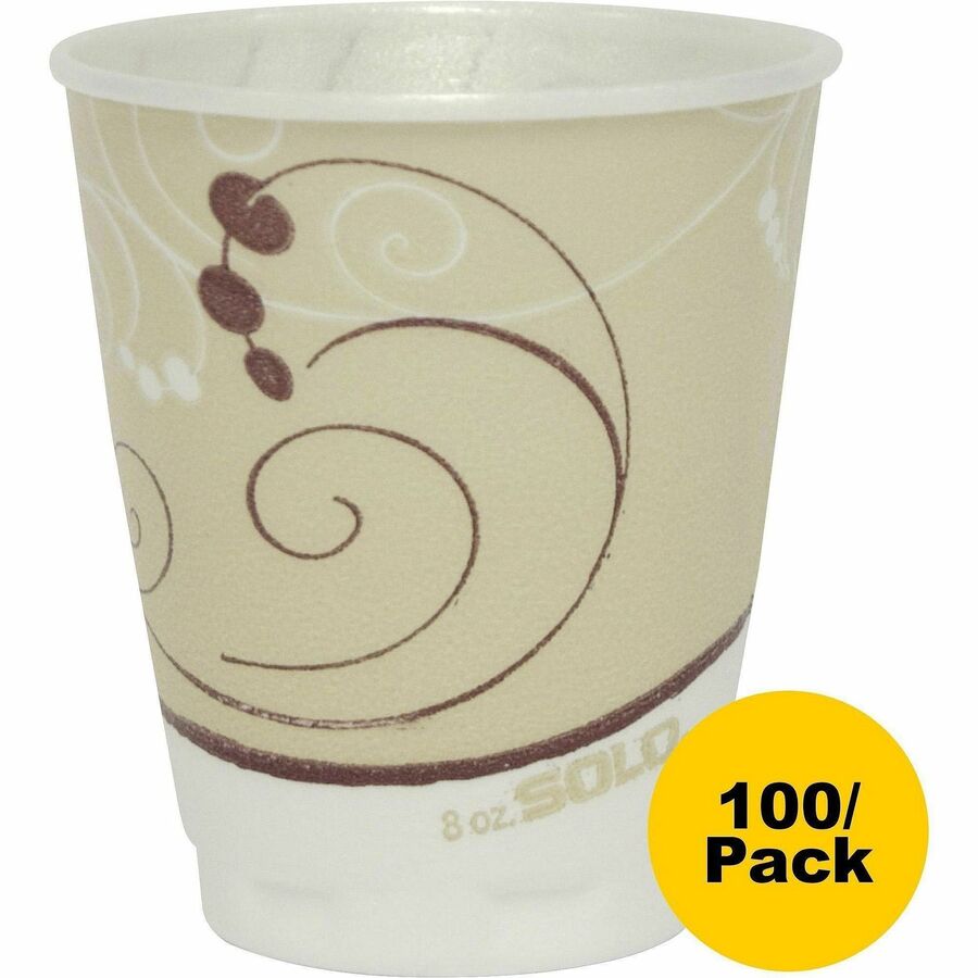 Solo Trophy Plus 8 oz Symphony Insulated Hot/Cold Cups - fl - Beige - Poly Polyethylene