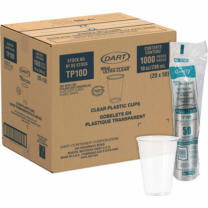 Solo Ultra Clear 10 oz Cold Cups - Premium PET for Drinks - 50/Pack