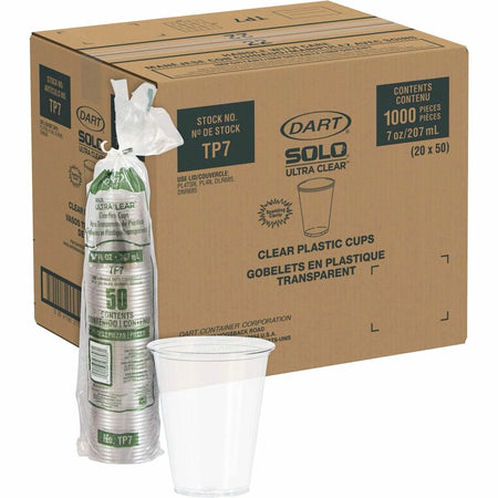 Solo Ultra Clear 7 oz Plastic Cups - fl - Polyethylene Terephthalate (PET)