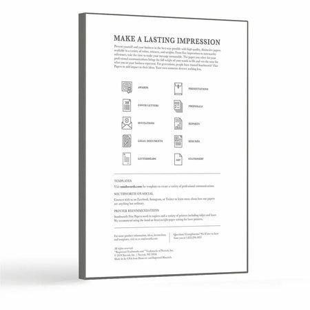 Southworth 100% Cotton Resume Paper: Premium Ivory Wove Sheets - Specialty Paper