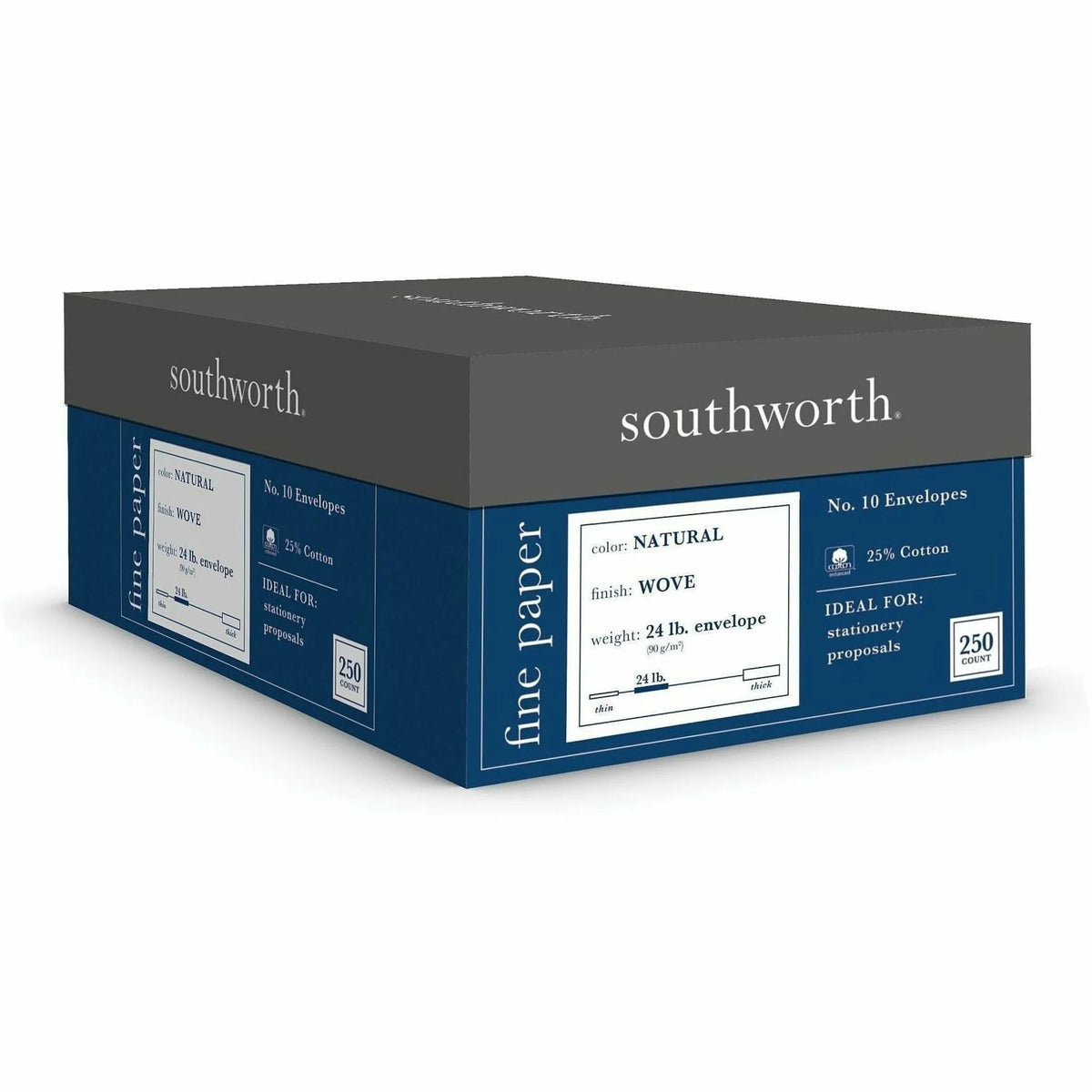 Southworth 25% Cotton No. 10 Business Envelopes - Premium Quality Ivory - Stationery