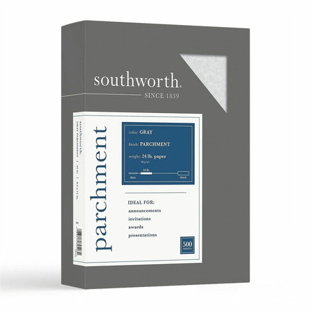 Southworth Parchment Specialty Paper: Elegant Gray Letter Size 24 lb - Acid-free Lignin-free - 500 Sheets - Paper