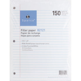 Sparco 3HP Filler Paper: Wide Ruled 150 Sheets Bleed-Free - Paper