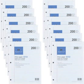 Sparco 3HP Filler Paper: Wide Ruled 2400 Sheets - Red Margin 16 lb - 8’’ x 10 1/2’’ - Paper