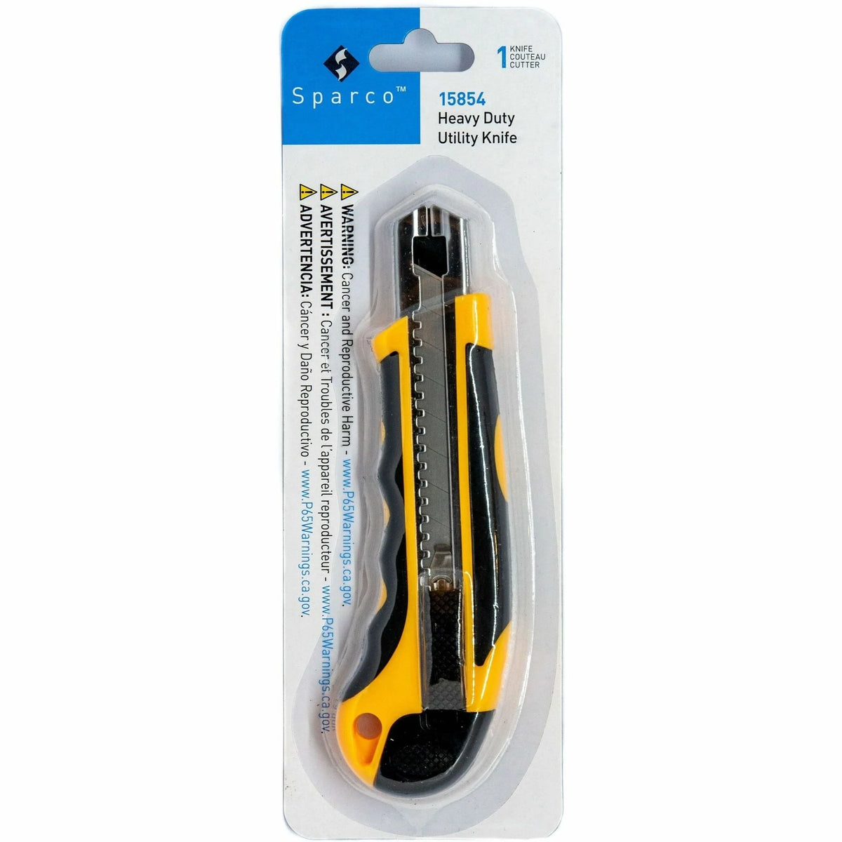 Sparco Cartridge Utility Knife - Heavy Duty Black - 6.5’’ Height x 1.8’’ Width - Knives & Cutters