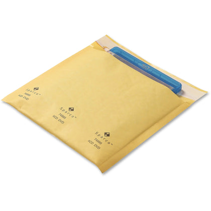 Sparco CD/DVD Cushioned Mailers: Self-sealing Gold Kraft - 25 Pack - Mailers