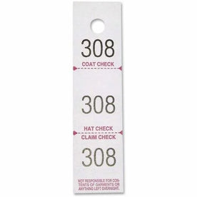 Sparco Coat Check Tickets - White - 3-Part - 500 Pack - Tags &
