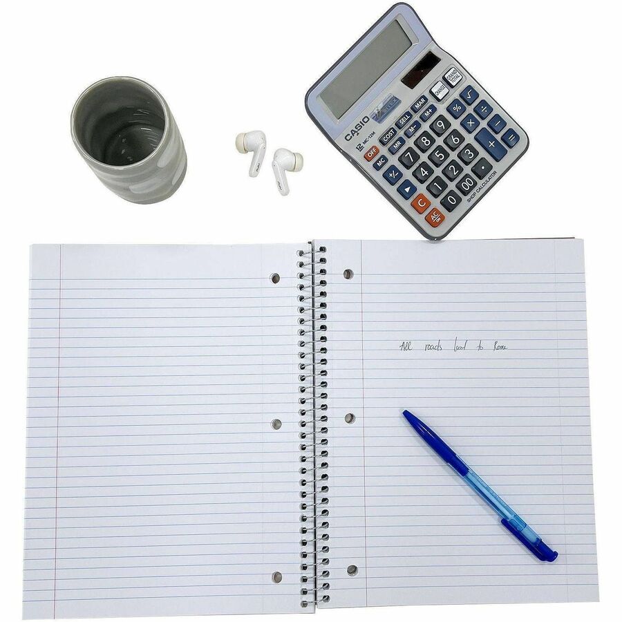 Sparco College Ruled Wire-bound Notebook - Wire Bound - 3 Hole(s) - 0.25’’ Height x 8’’ Width 10.5’’ Length - Notebooks