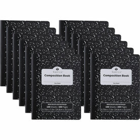 Sparco Composition Notebook: 100 Sheets Letter Size Black Cover - 12 Pack - Notebooks