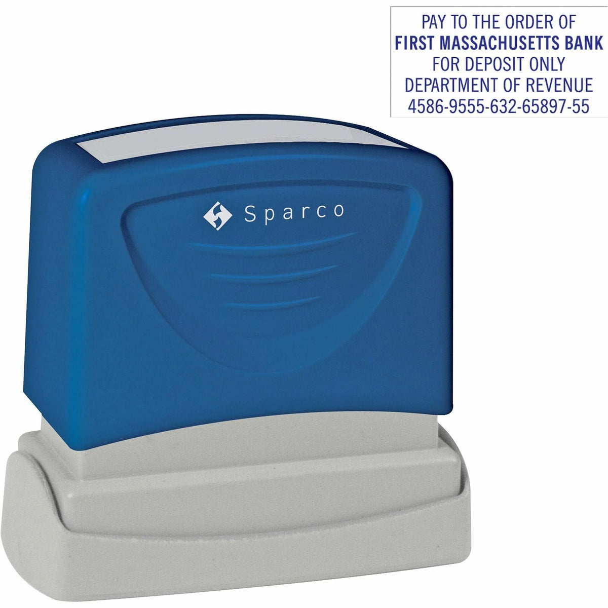 Sparco Custom Address Stamp: 1’’ x 2’’ Blue Impression - & Office Stamps