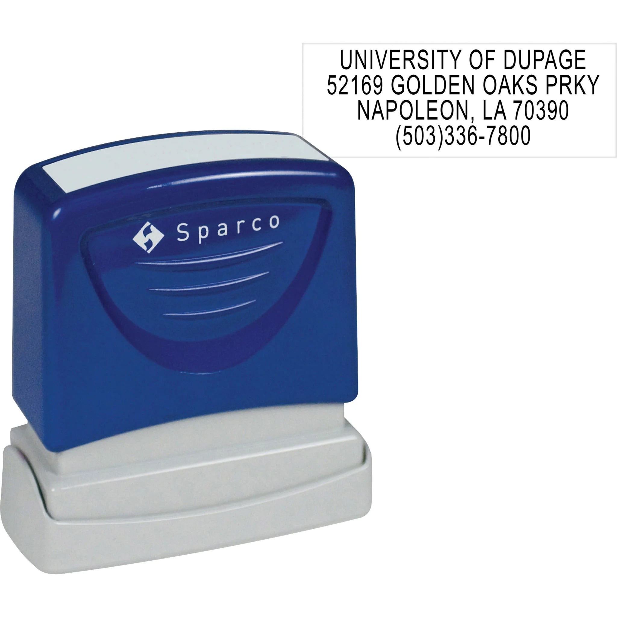 Sparco Custom Return Address Stamp - Blue - 0.50’’ x 1.63’’ - 1 Each - & Office Stamps
