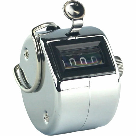 Sparco Finger Ring Tally Counter: 4-Digit Handheld Chrome Counter - Numbering Stamps & Counters