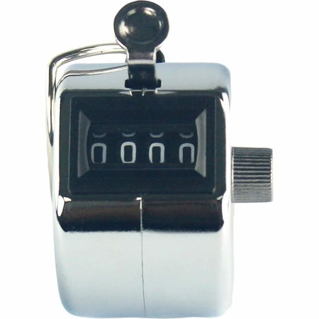 Sparco Finger Ring Tally Counter: 4-Digit Handheld Chrome Counter - Numbering Stamps & Counters