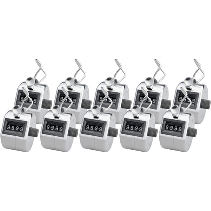 Sparco Finger Ring Tally Counter: 4-Digit Handheld Chrome Counter - Numbering Stamps & Counters