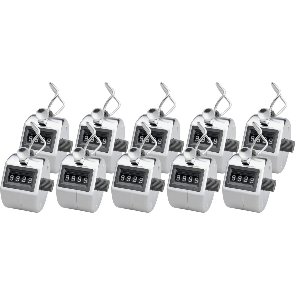 Sparco Finger Ring Tally Counter: 4-Digit Handheld Chrome Counter - Numbering Stamps & Counters