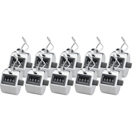 Sparco Finger Ring Tally Counter: 4-Digit Handheld Chrome Counter - Numbering Stamps & Counters