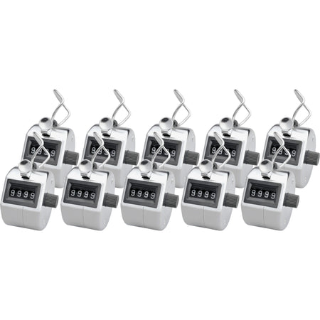 Sparco Finger Ring Tally Counter: 4-Digit Handheld Chrome Counter - Numbering Stamps & Counters