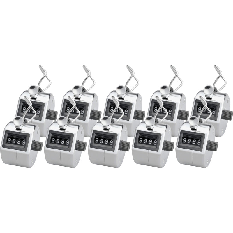 Sparco Finger Ring Tally Counter: 4-Digit Handheld Chrome Counter - Numbering Stamps & Counters
