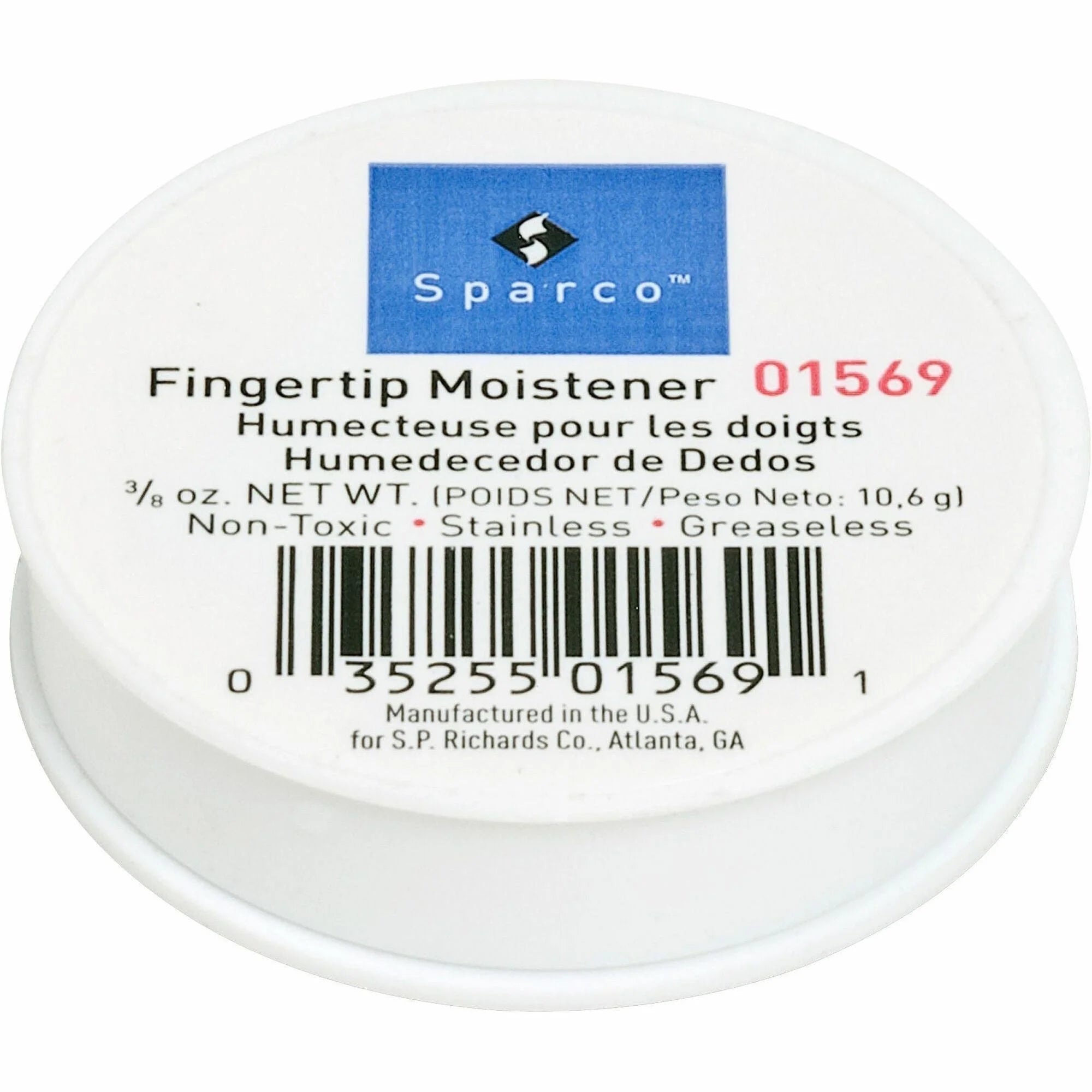 Sparco Fingertip Moisturizer - Odorless Non-slip - 3/8 oz - White - Mailroom Equipment & Supplies