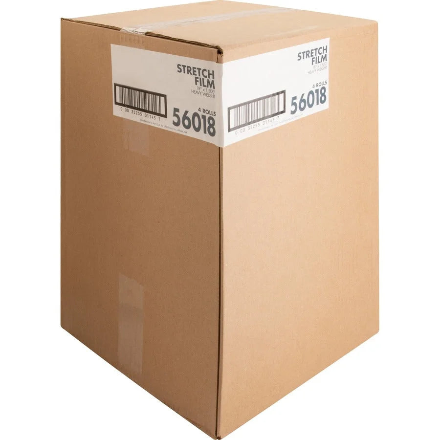 Sparco Heavyweight Stretch Wrap Film - 18’’ x 1500 ft - Clear (4/Carton) - Packing Supplies