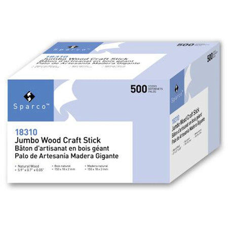 Sparco Jumbo Craft Sticks: Multipurpose Wood Sticks - 500/Box