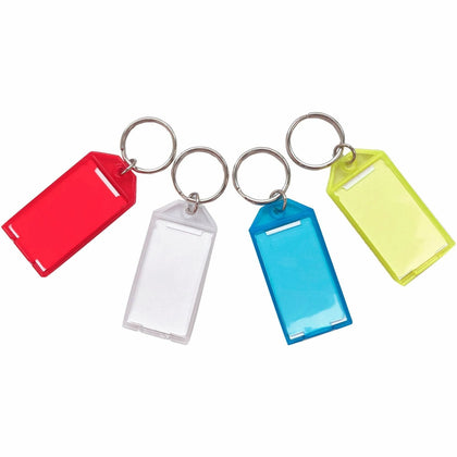 Sparco Key Tags: 0.25’’ x 0.75’’ Oval Assorted - 4/Pack - Tags
