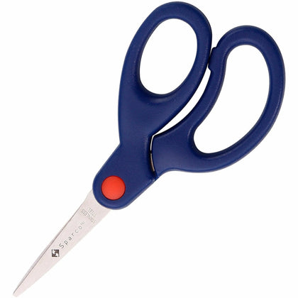 Sparco Kids Scissors: 5’’ Bent Handle Stainless Steel Blue - Kid Scissors