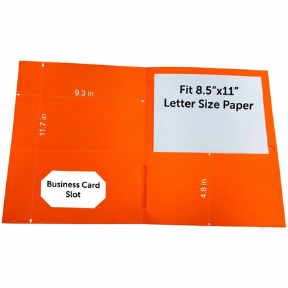 Sparco Letter Pocket Folder - Orange 2 Internal Pockets - Folders