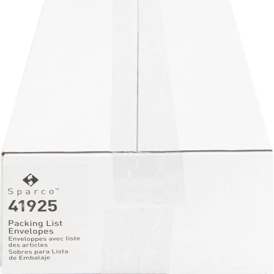 Sparco Packing Slip Envelope: 7x5.5’’ Self-Adhesive Seal White - 1000/Box - Forms/Envelopes