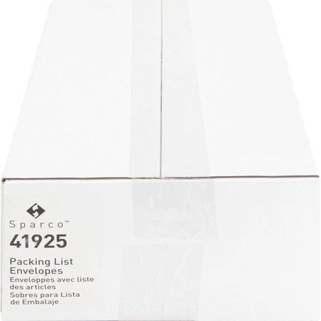 Sparco Packing Slip Envelope: 7x5.5’’ Self-Adhesive Seal White - 1000/Box - Forms/Envelopes