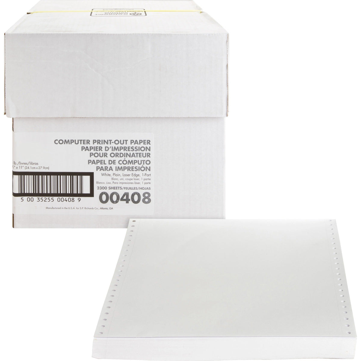 Sparco Perforated Blank Computer Paper - 2000