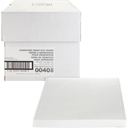 Sparco Perforated Blank Computer Paper: 8 1/2’’ x 11’’ 20 lb White - 2300 Sheets - Specialty Paper