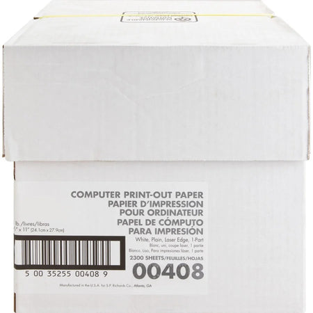 Sparco Perforated Blank Computer Paper: 8 1/2’’ x 11’’ 20 lb White - 2300 Sheets - Specialty Paper