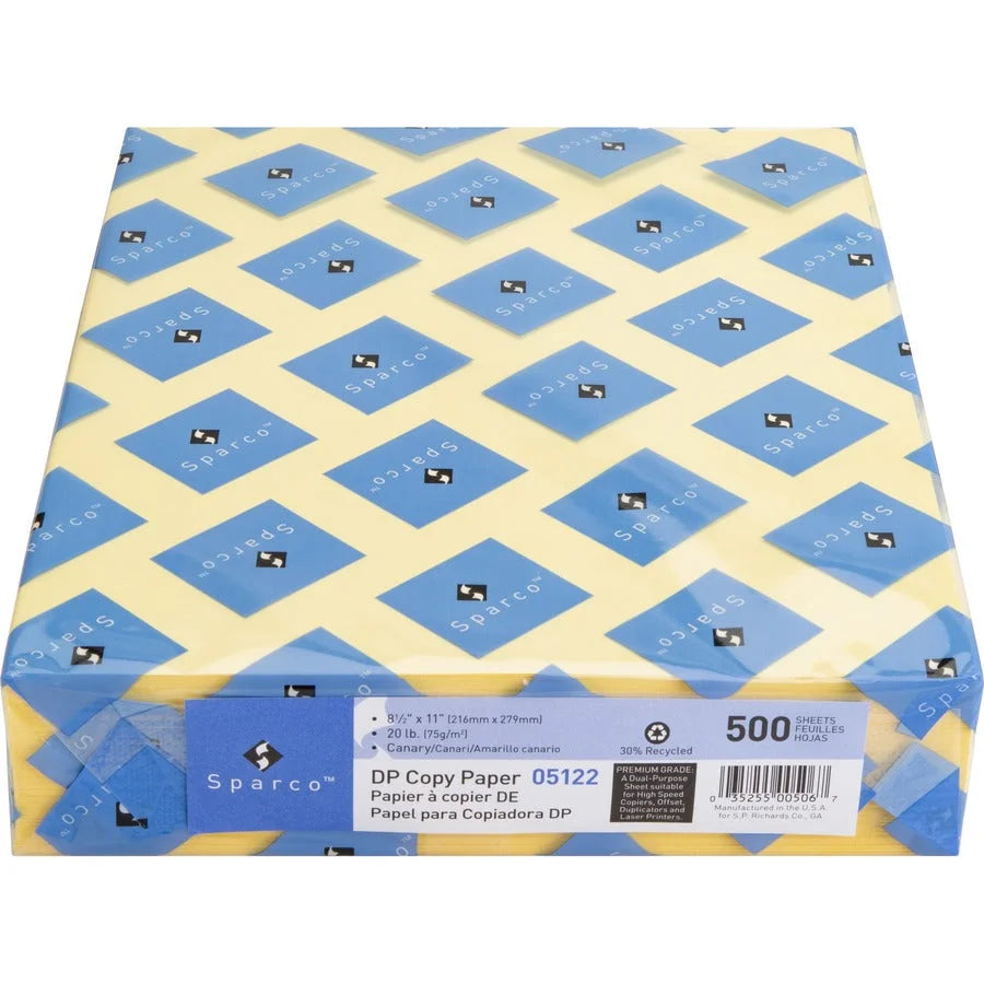 Sparco Premium Canary Copy Paper: 20 lb SFI Certified 500 Sheets - & Printer Paper