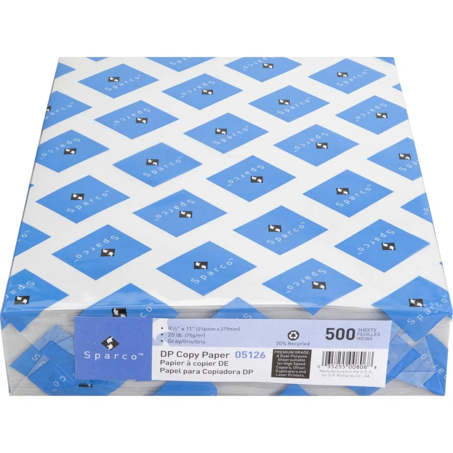 Sparco Premium Copy Paper: Gray Letter Size 20 lb - SFI Certified - 500 Sheets - & Printer Paper
