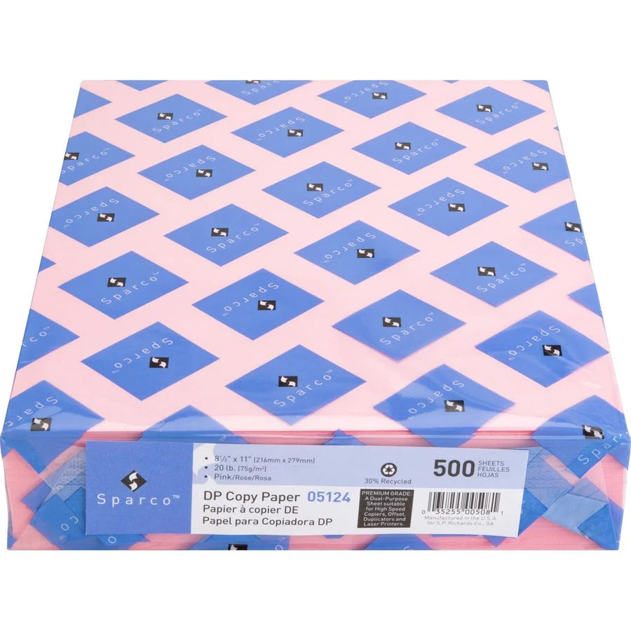 Sparco Premium Pink Copy Paper - 20 lb - Letter Size - 500 Sheets - & Printer