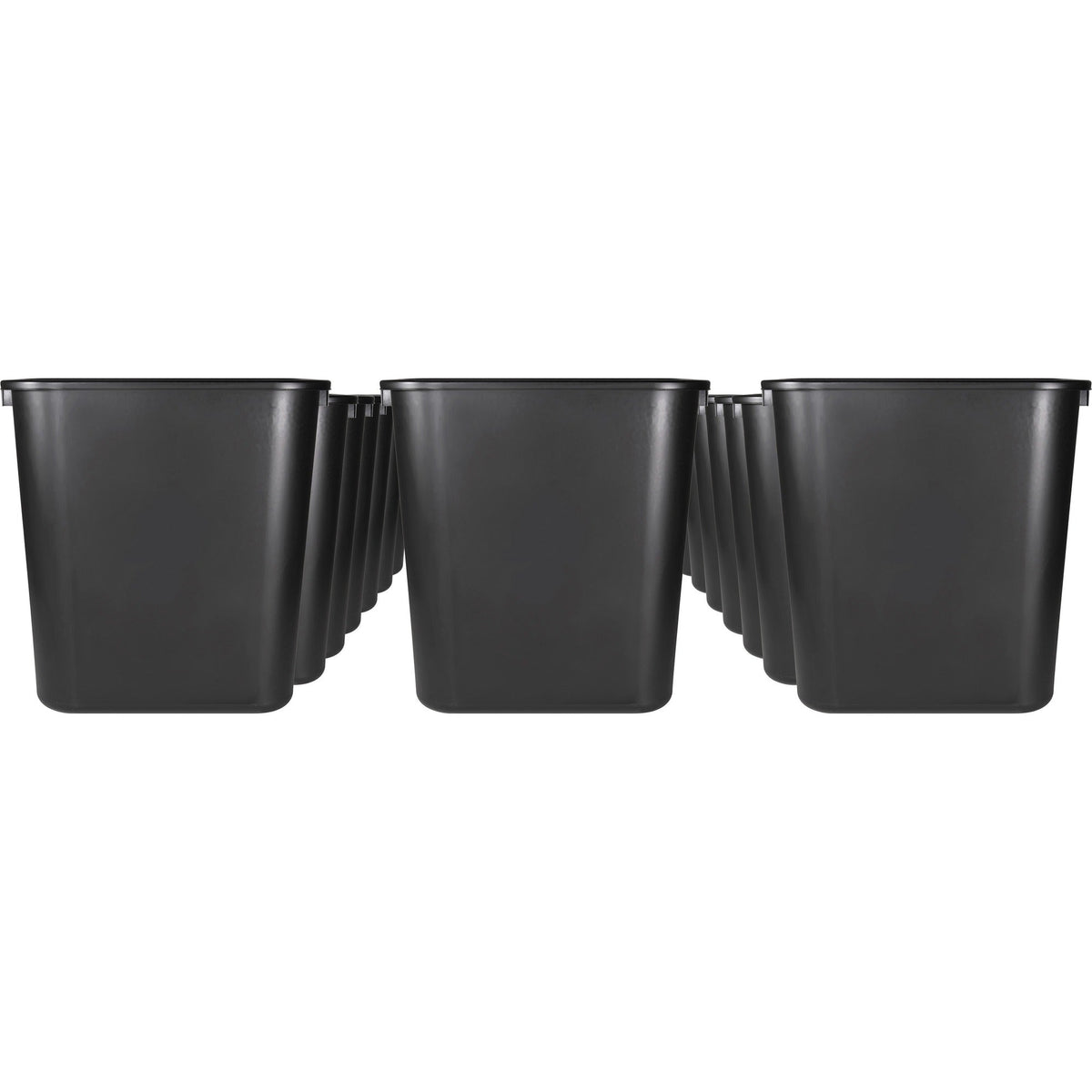 Sparco Rectangular Wastebasket - 7 gal Capacity - Black - 24/Carton - Waste Containers & Lids