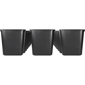 Sparco Rectangular Wastebasket - 7 gal Capacity - Black - 24/Carton - Waste Containers & Lids