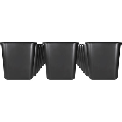 Sparco Rectangular Wastebasket - 7 gal Capacity - Black - 24/Carton - Waste Containers & Lids