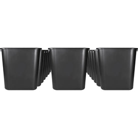 Sparco Rectangular Wastebasket - 7 gal Capacity - Black - 24/Carton - Waste Containers & Lids