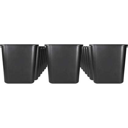 Sparco Rectangular Wastebasket - 7 gal Capacity - Black - 24/Carton - Waste Containers & Lids