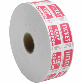 Sparco Roll Tickets in Red - 2000 per - Tags &