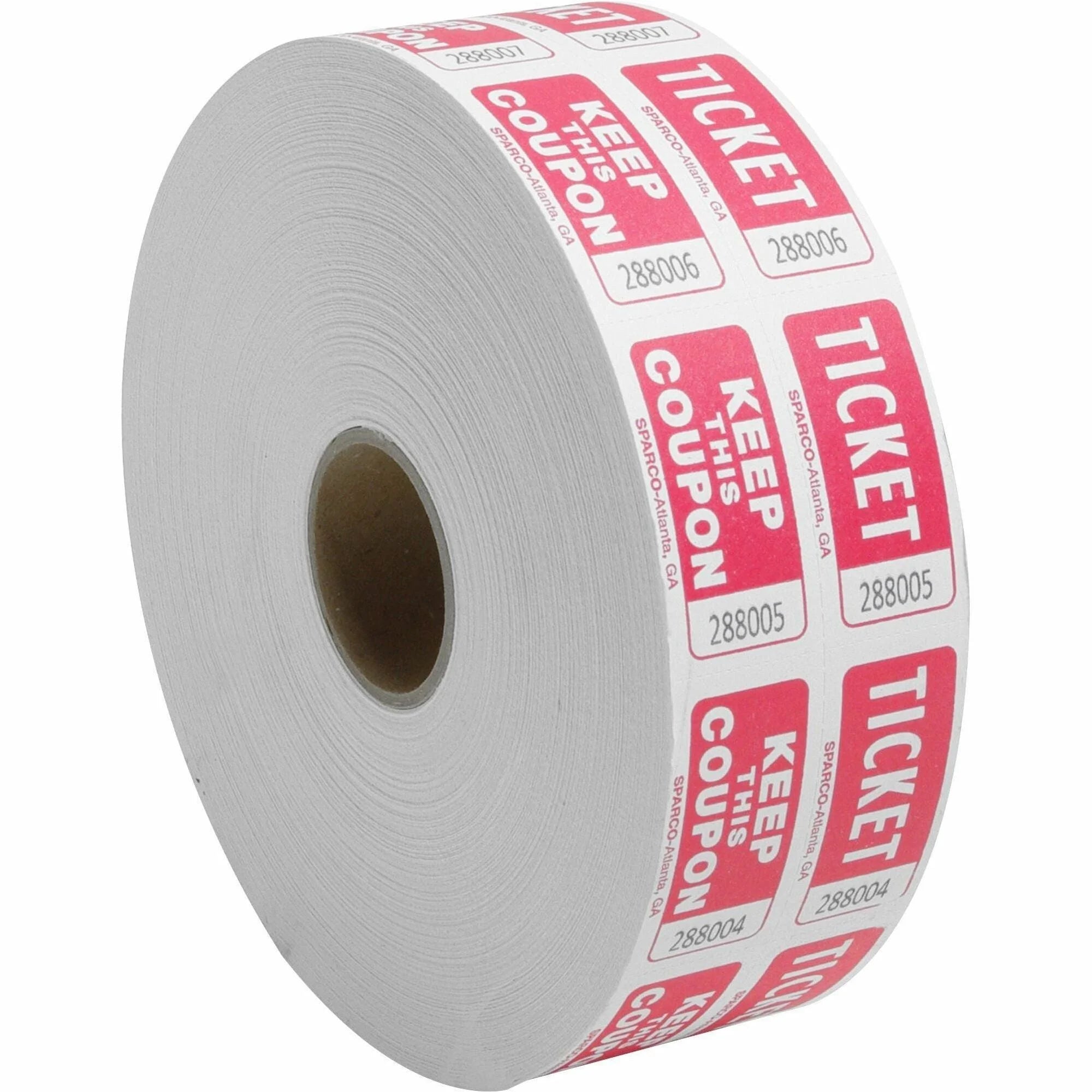 Sparco Roll Tickets in Red - 2000 per - Tags &