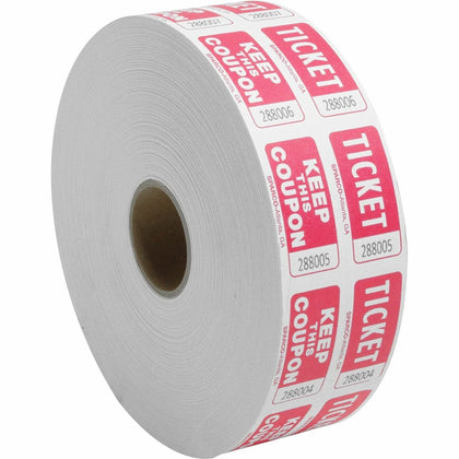 Sparco Roll Tickets in Red - 2000 per - Tags &