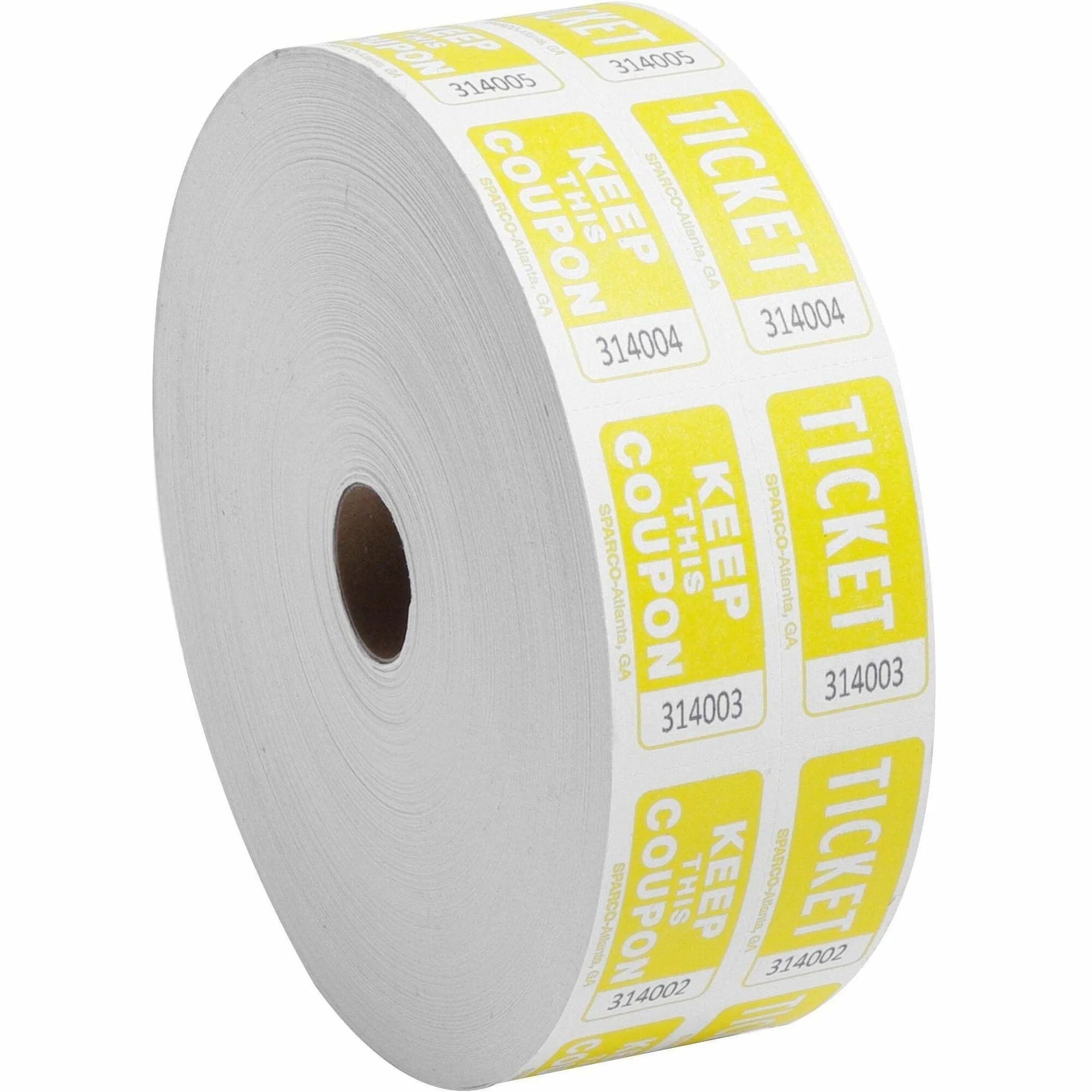 Sparco Roll Tickets in Yellow - 2000 Tickets/Roll - Tags &